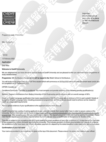 Cardiff MA offer