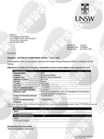 UNSW MPhil offer